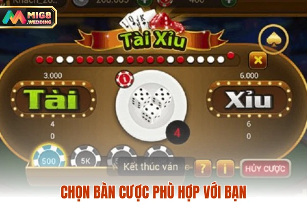 Chọn bàn cược phù hợp với bạn