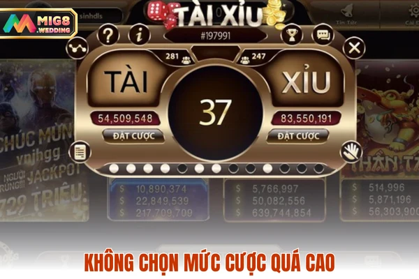Không chọn mức cược quá cao